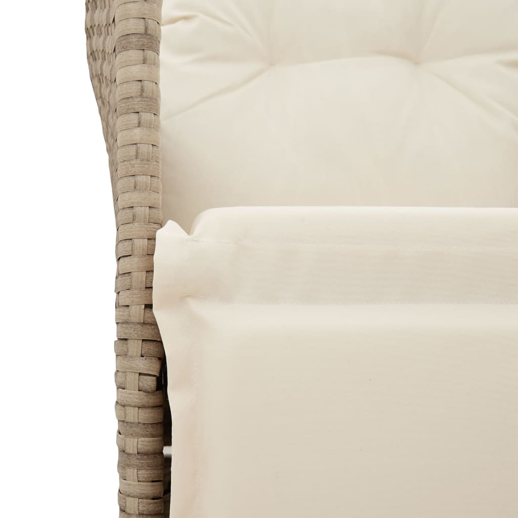 Divano Giardino Reclinabile 2 Posti Tavolino Beige Polyrattan | homemem39