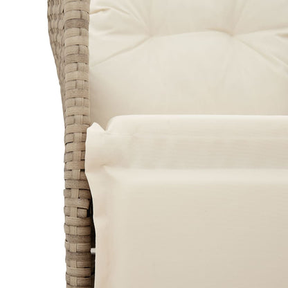 Divano Giardino Reclinabile 2 Posti Tavolino Beige Polyrattan | homemem39