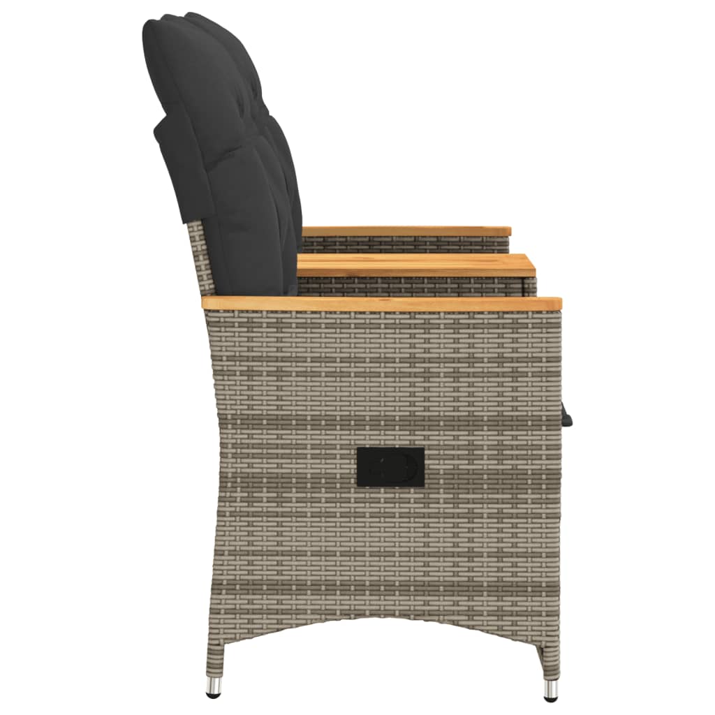 Divano Giardino Reclinabile 2 Posti Tavolino Grigio Polyrattan | homemem39