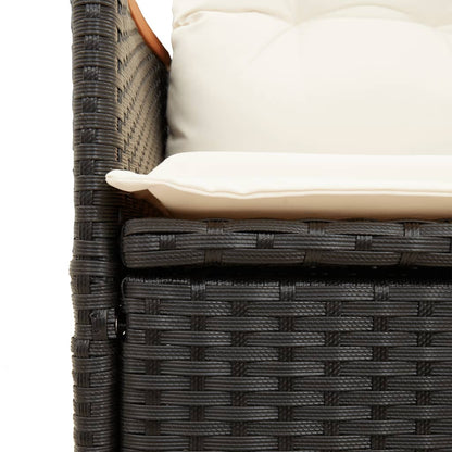 Divano Giardino Reclinabile 2Posti con Tavolino Nero Polyrattan | homemem39