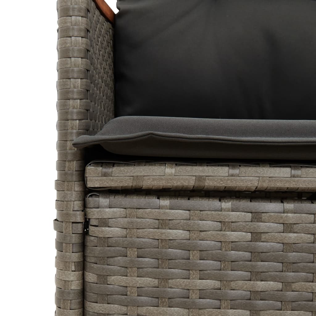 Divano Giardino Reclinabile 2 Posti Tavolino Grigio Polyrattan | homemem39