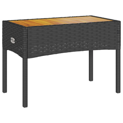 Panca da Giardino a 2 Posti Cuscini e Tavolo Nera in Polyrattan - homemem39