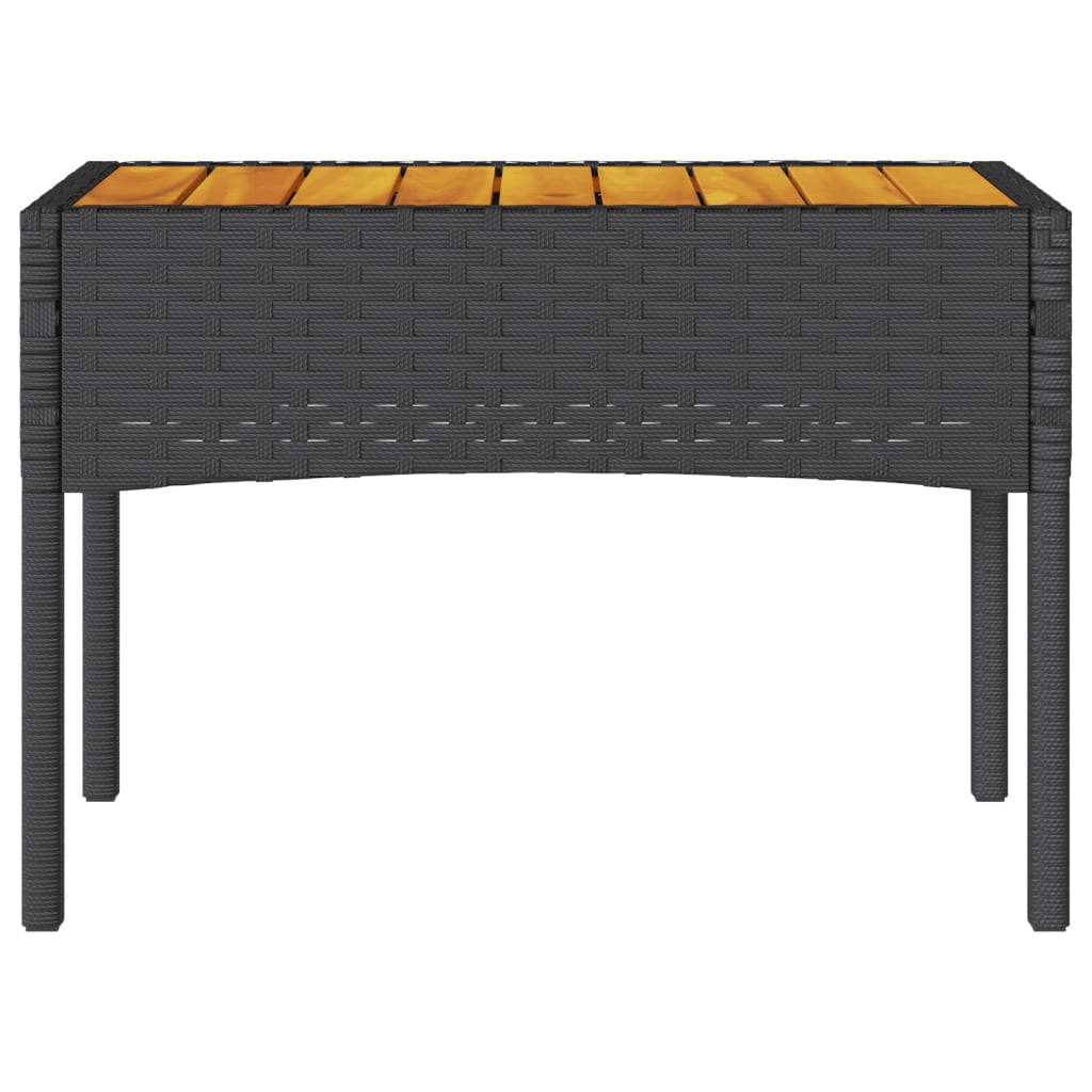 Panca da Giardino a 2 Posti Cuscini e Tavolo Nera in Polyrattan - homemem39