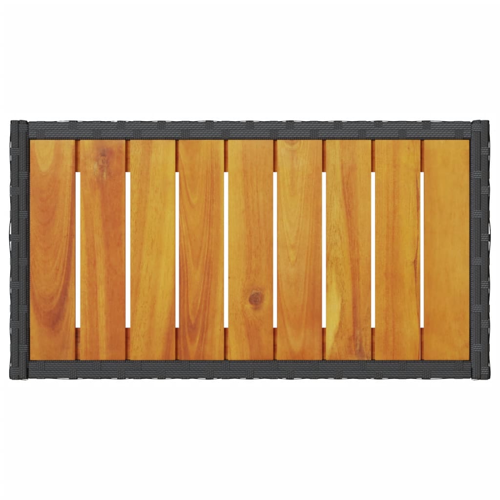 Panca da Giardino a 2 Posti Cuscini e Tavolo Nera in Polyrattan - homemem39