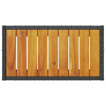 Panca da Giardino a 2 Posti Cuscini e Tavolo Nera in Polyrattan - homemem39