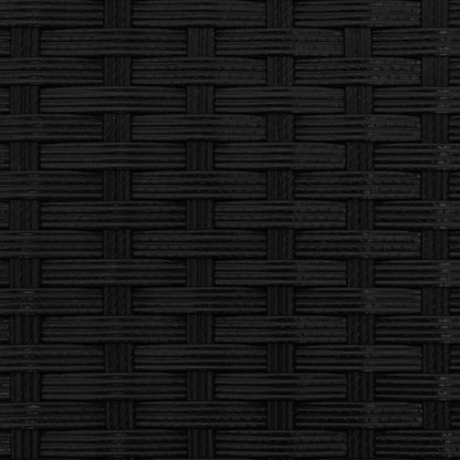 Divano Giardino 3 Posti Baldacchino e Sgabelli Nero Polyrattan | homemem39