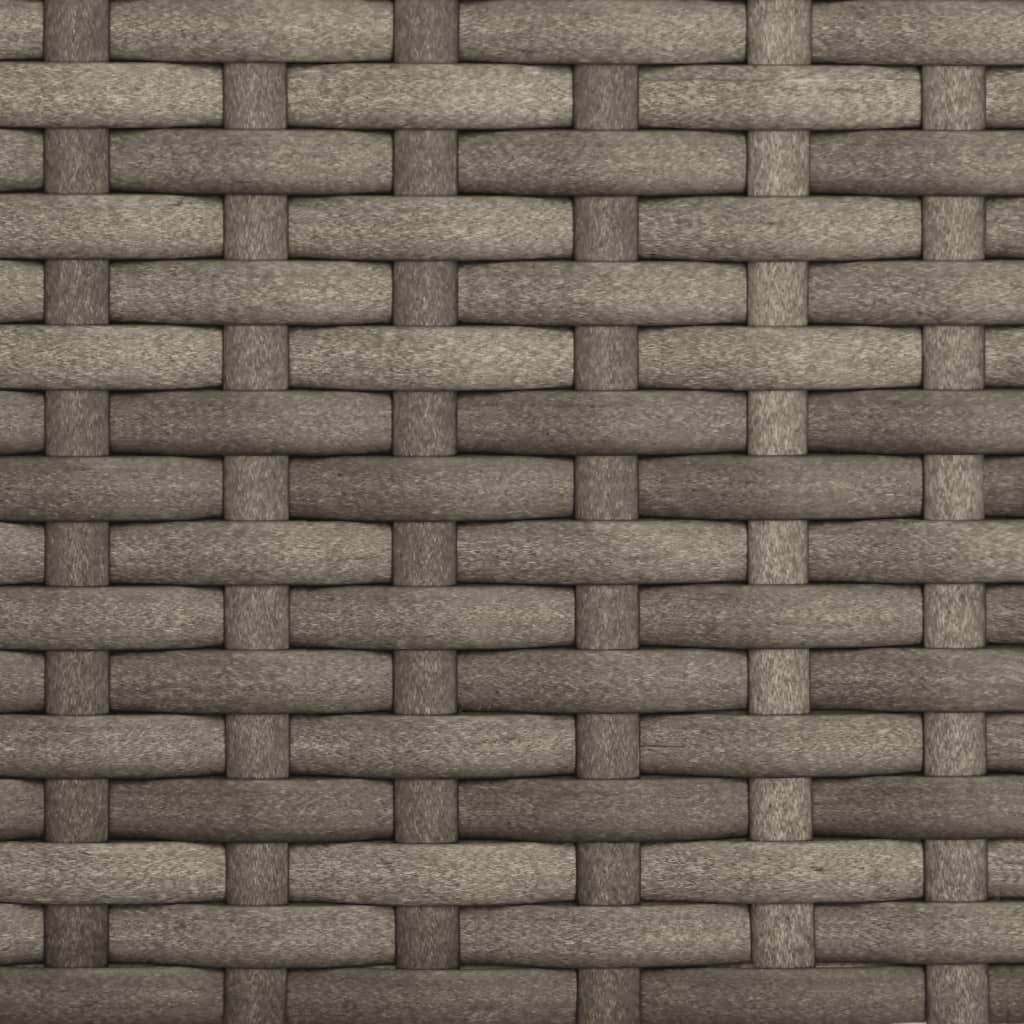 Divano Giardino 3 Posti con Tetto e Sgabelli Grigio Polyrattan | homemem39