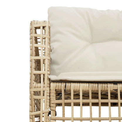 Divano da Giardino a L con Cuscini e Pouf Beige in Polyrattan | homemem39
