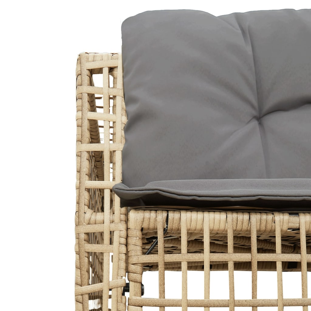 Divano da Giardino a L con Cuscini e Pouf Beige in Polyrattan | homemem39