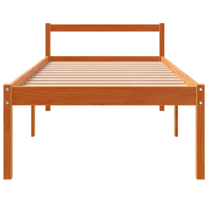 Letto per Anziani Marrone Cera 90x190 cm Legno Massello di Pino