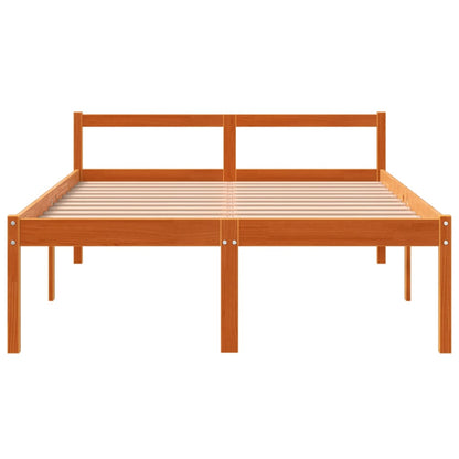 Letto per Anziani Marrone Cera 135x190 cm Legno Massello Pino