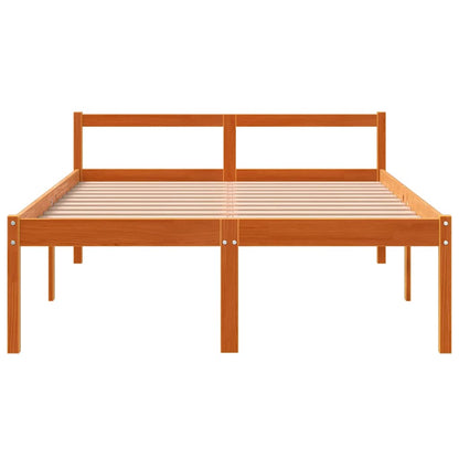 Letto per Anziani Marrone Cera 140x190 cm Legno Massello Pino - homemem39