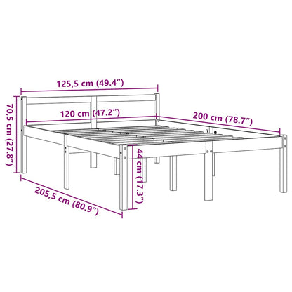 Letto per Anziani Marrone Cera 120x200cm Legno Massello di Pino