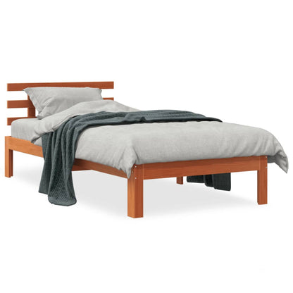 Letto senza Materasso Marrone Cera 75x190 cm in Legno di Pino - homemem39