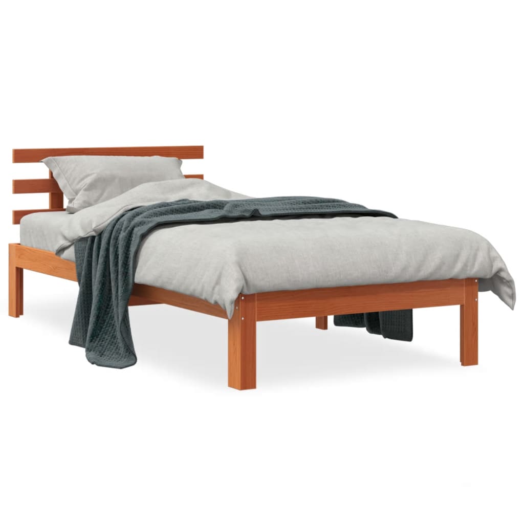 Letto senza Materasso Marrone Cera 100x200 cm in Legno di Pino - homemem39