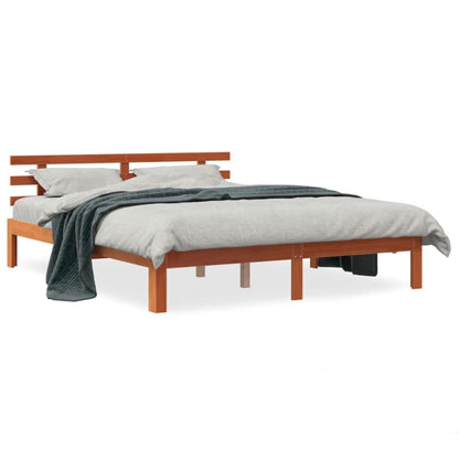 Letto senza Materasso Marrone Cera 150x200 cm in Legno di Pino - homemem39