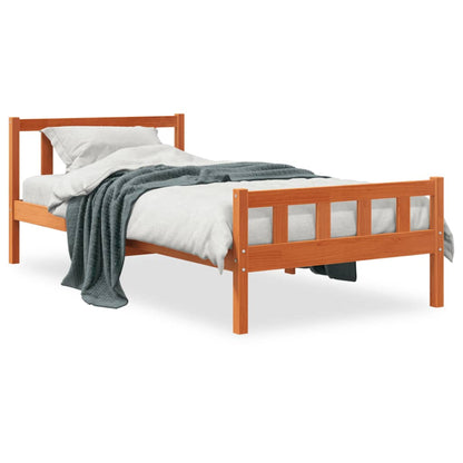 Letto senza Materasso Marrone Cera 75x190 cm in Legno di Pino - homemem39