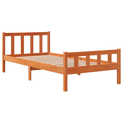 Letto senza Materasso Marrone Cera 75x190 cm in Legno di Pino - homemem39