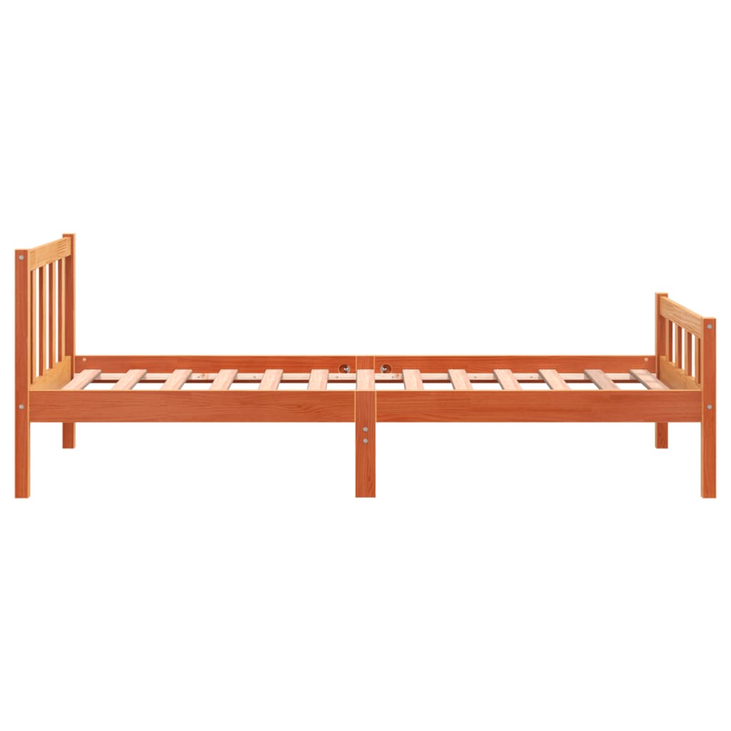 Letto senza Materasso Marrone Cera 75x190 cm in Legno di Pino - homemem39