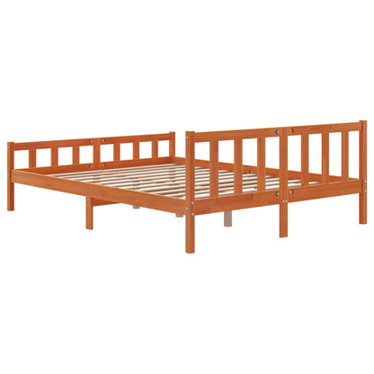 Letto senza Materasso Marrone Cera 150x200 cm in Legno di Pino - homemem39