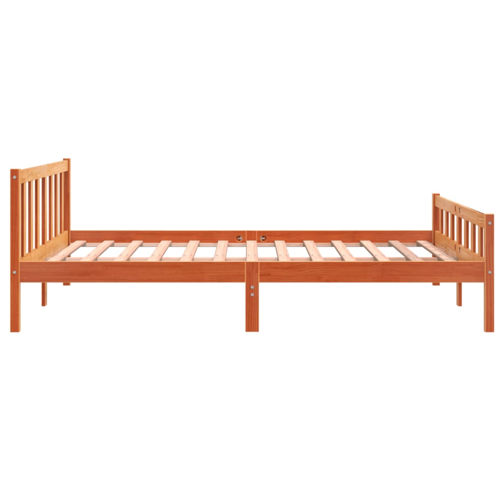 Letto senza Materasso Marrone Cera 160x200 cm in Legno di Pino - homemem39