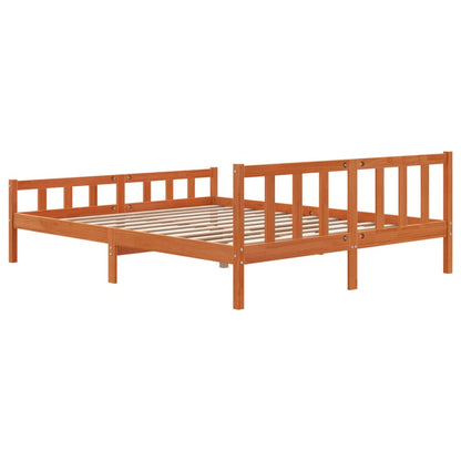Letto senza Materasso Marrone Cera 160x200 cm in Legno di Pino - homemem39