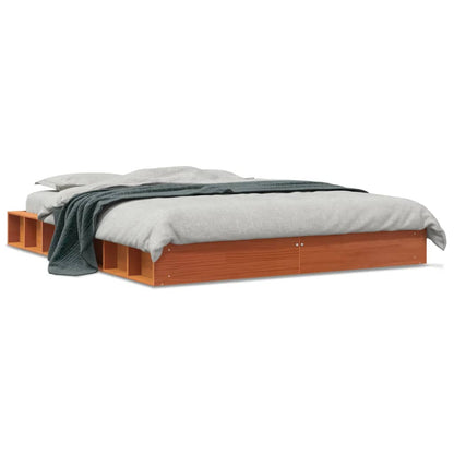 Letto senza Materasso Marrone Cera 160x200 cm in Legno di Pino - homemem39