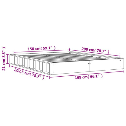 Letto senza Materasso Marrone Cera 150x200 cm in Legno di Pino - homemem39
