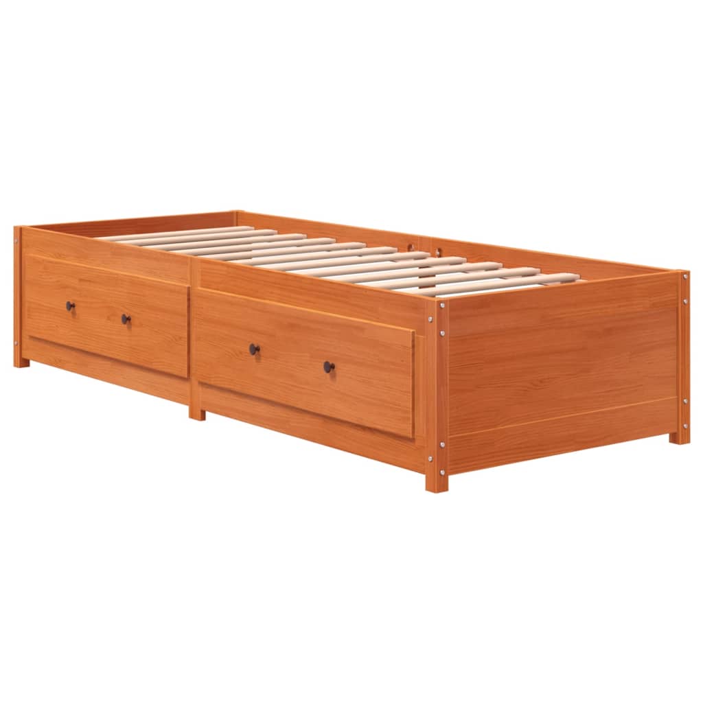 Dormeuse senza Materasso Marrone Cera 90x200 cm Legno di Pino - homemem39
