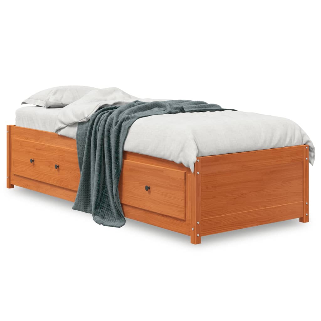 Dormeuse senza Materasso Marrone Cera 90x190 cm Legno di Pino - homemem39