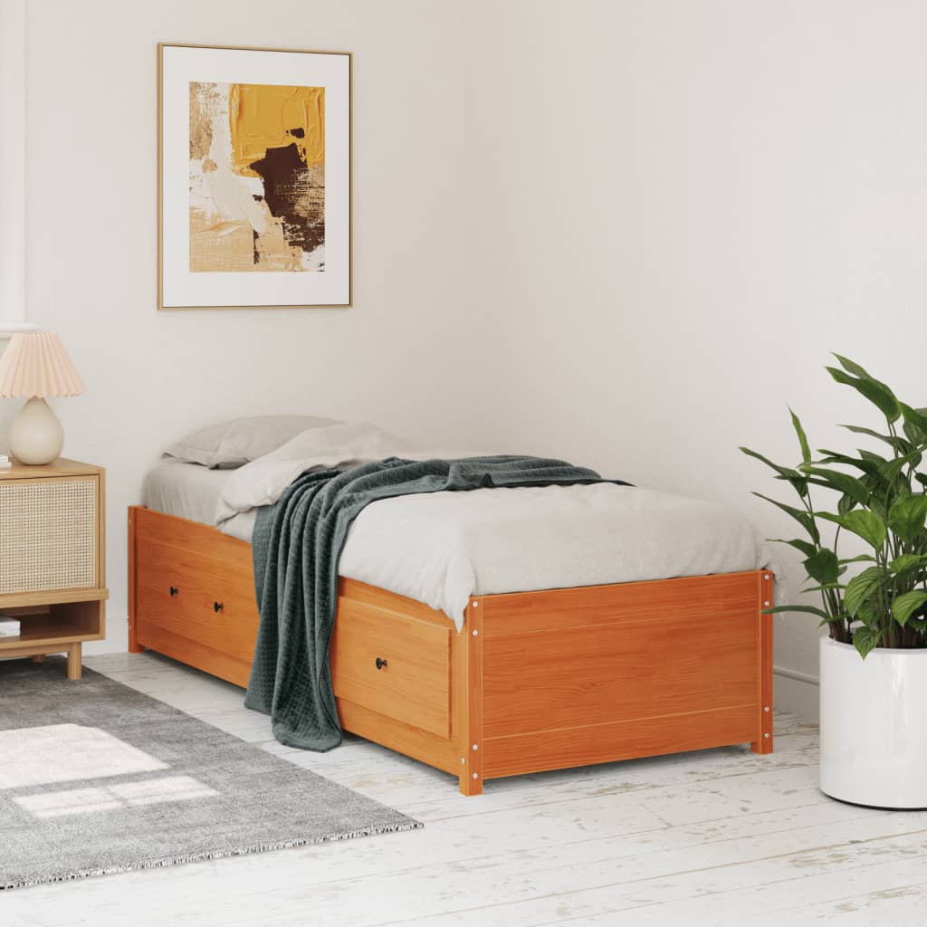 Dormeuse senza Materasso Marrone Cera 75x190 cm Legno di Pino | homemem39