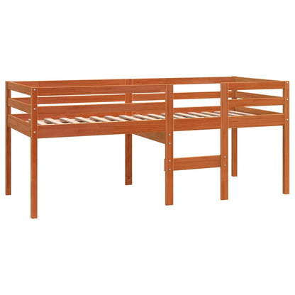 Letto a Soppalco Marrone Cera 90x200 cm Legno Massello di Pino - homemem39