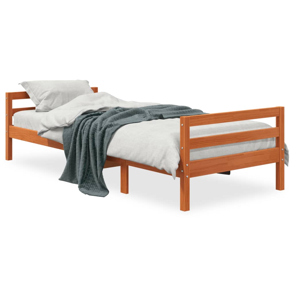 Letto senza Materasso Marrone Cera 80x200 cm Legno di Pino - homemem39