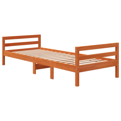 Letto senza Materasso Marrone Cera 90x190 cm in Legno di Pino - homemem39