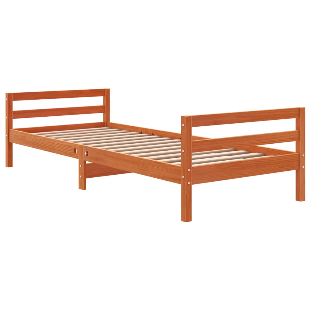 Letto senza Materasso Marrone Cera 90x190 cm in Legno di Pino - homemem39