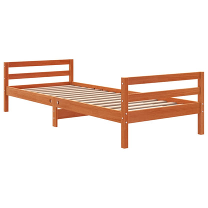 Letto senza Materasso Marrone Cera 90x190 cm in Legno di Pino - homemem39