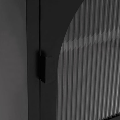 Comodini 2 pz Neri 50x35x60 cm in Vetro e Acciaio - homemem39