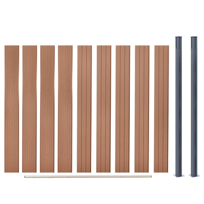 Set Pannello di Recinzione Marrone 180x186 cm in WPC | homemem39