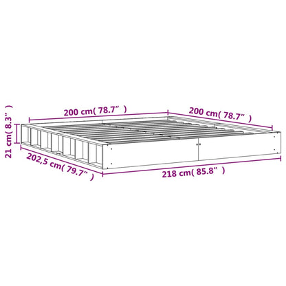 Giroletto senza Materasso Marrone Cera 200x200 cm Legno di Pino