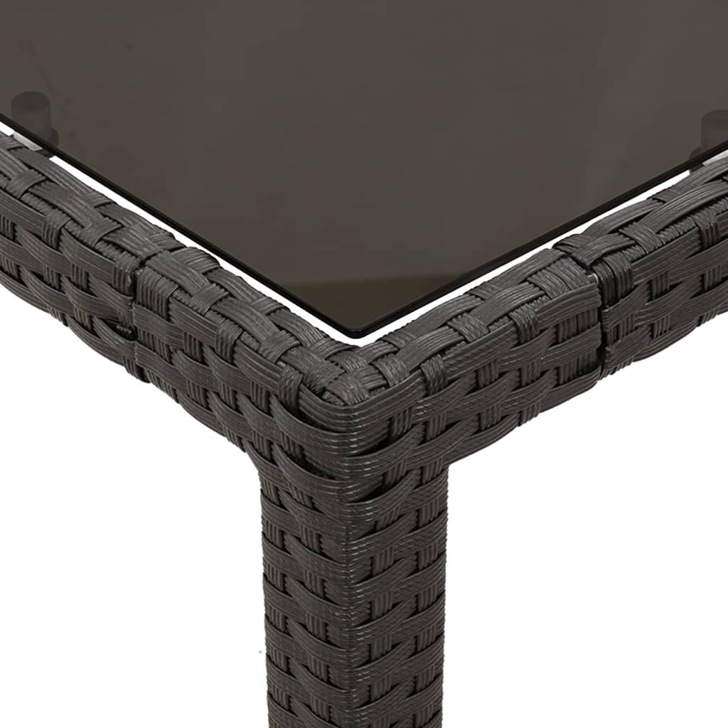 Set da Pranzo da Giardino 3 pz con Cuscini Nero in Polyrattan | homemem39