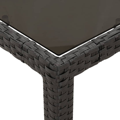 Set da Pranzo da Giardino 3 pz con Cuscini Nero in Polyrattan | homemem39
