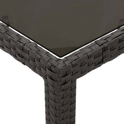 Set da Pranzo da Giardino 7 pz Nero con Cuscini in Polyrattan | homemem39