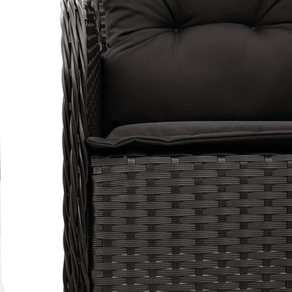 Set da Pranzo da Giardino 7 pz Nero con Cuscini in Polyrattan | homemem39