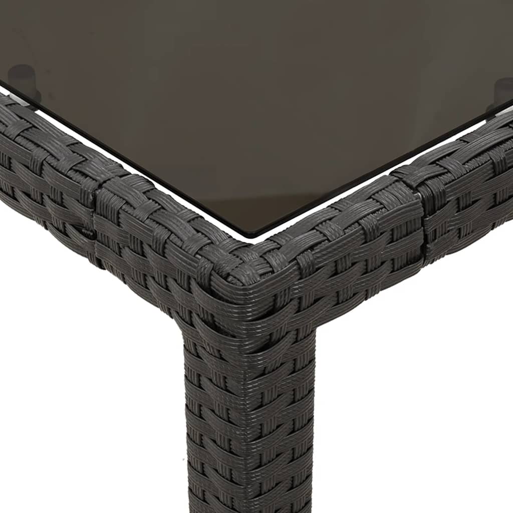 Set da Pranzo da Giardino 7 pz Nero con Cuscini in Polyrattan | homemem39