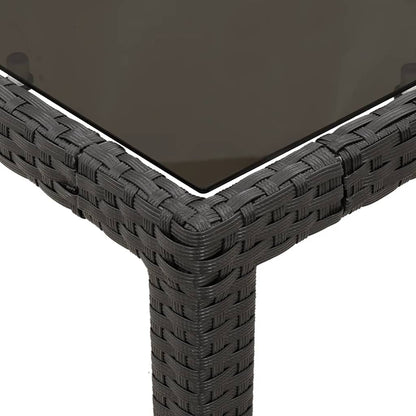 Set da Pranzo da Giardino 7 pz Nero con Cuscini in Polyrattan | homemem39
