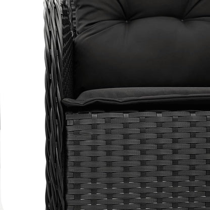 Set da Pranzo da Giardino 9 pz con Cuscini Nero in Polyrattan | homemem39