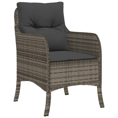 Set da Pranzo da Giardino 7 pz con Cuscini in Polyrattan Grigio | homemem39
