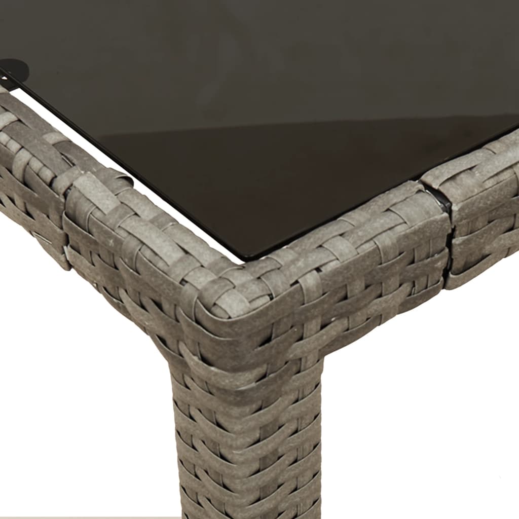 Set da Pranzo da Giardino 7 pz con Cuscini in Polyrattan Grigio - homemem39