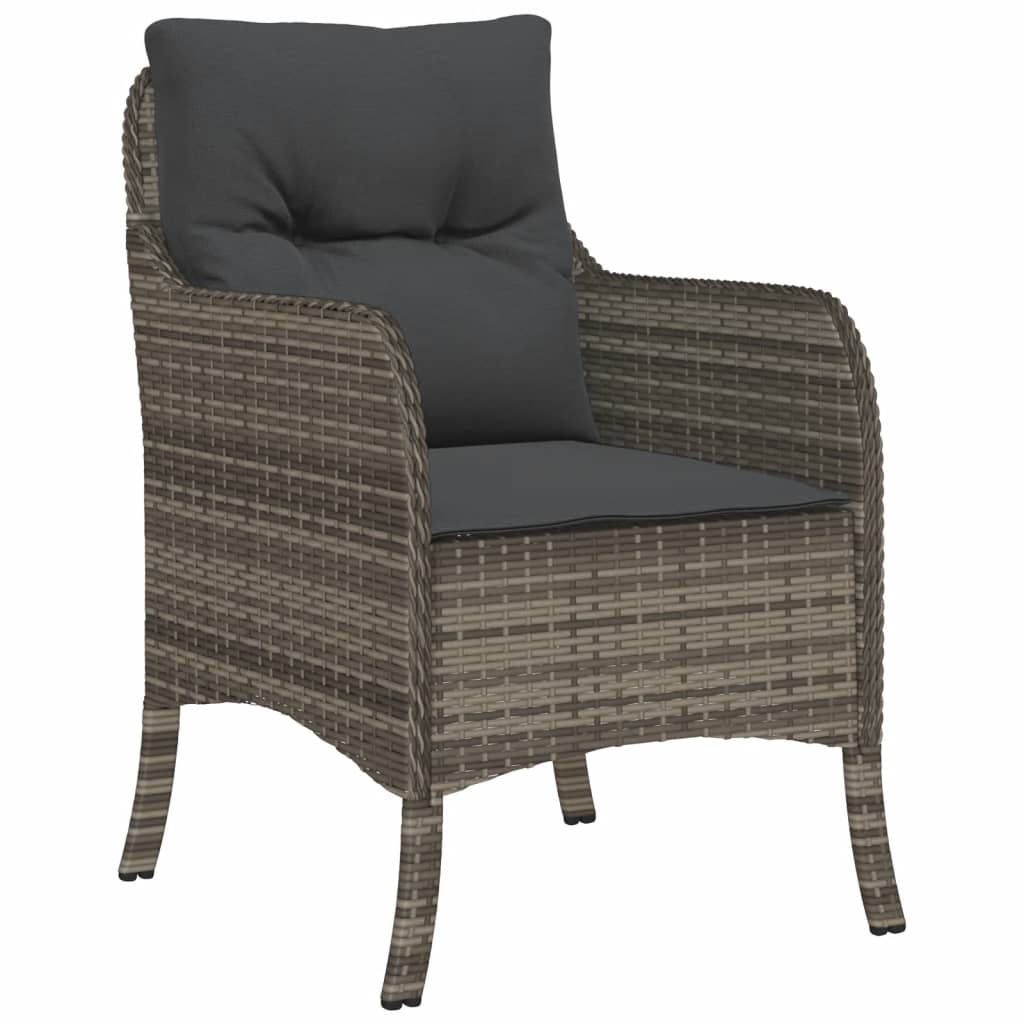 Set da Pranzo da Giardino 7 pz con Cuscini in Polyrattan Grigio | homemem39