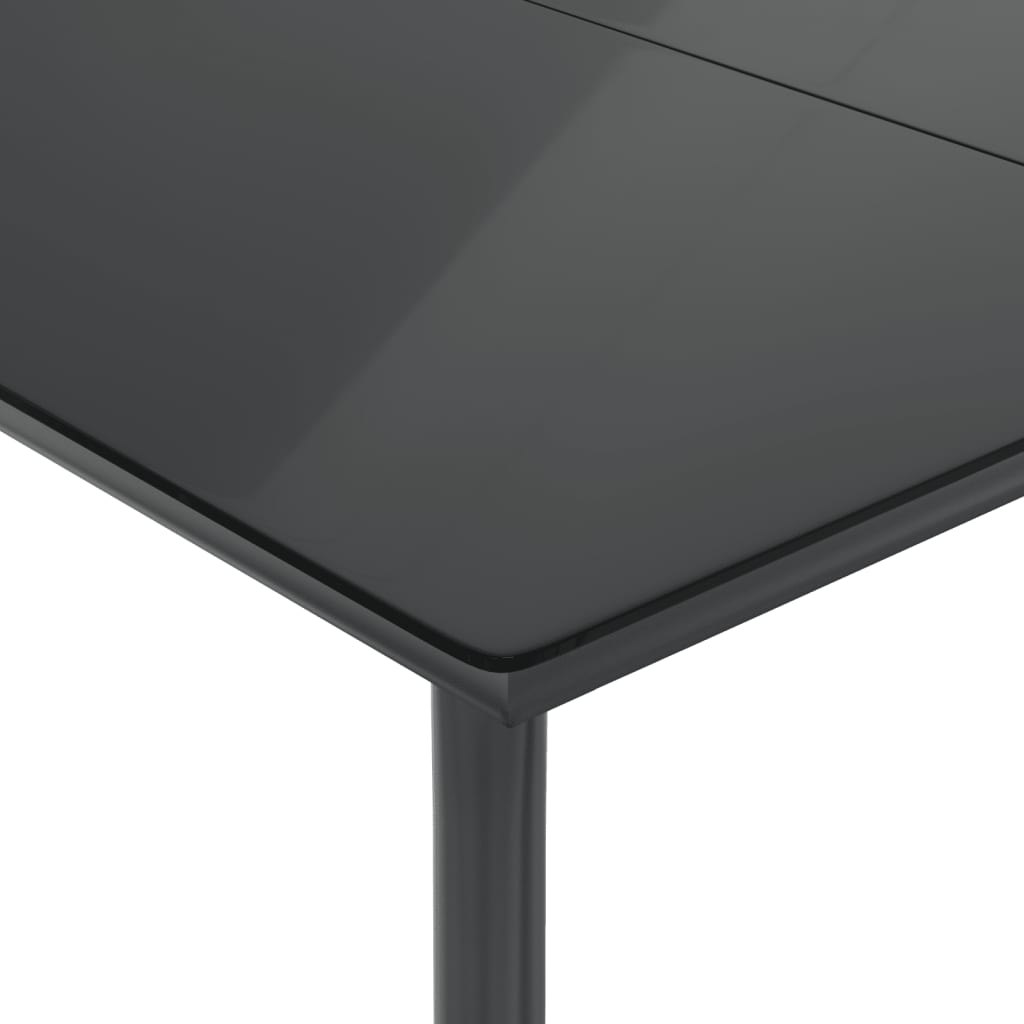 Set da Pranzo da Giardino 5 pz Nero con Cuscini in Polyrattan - homemem39